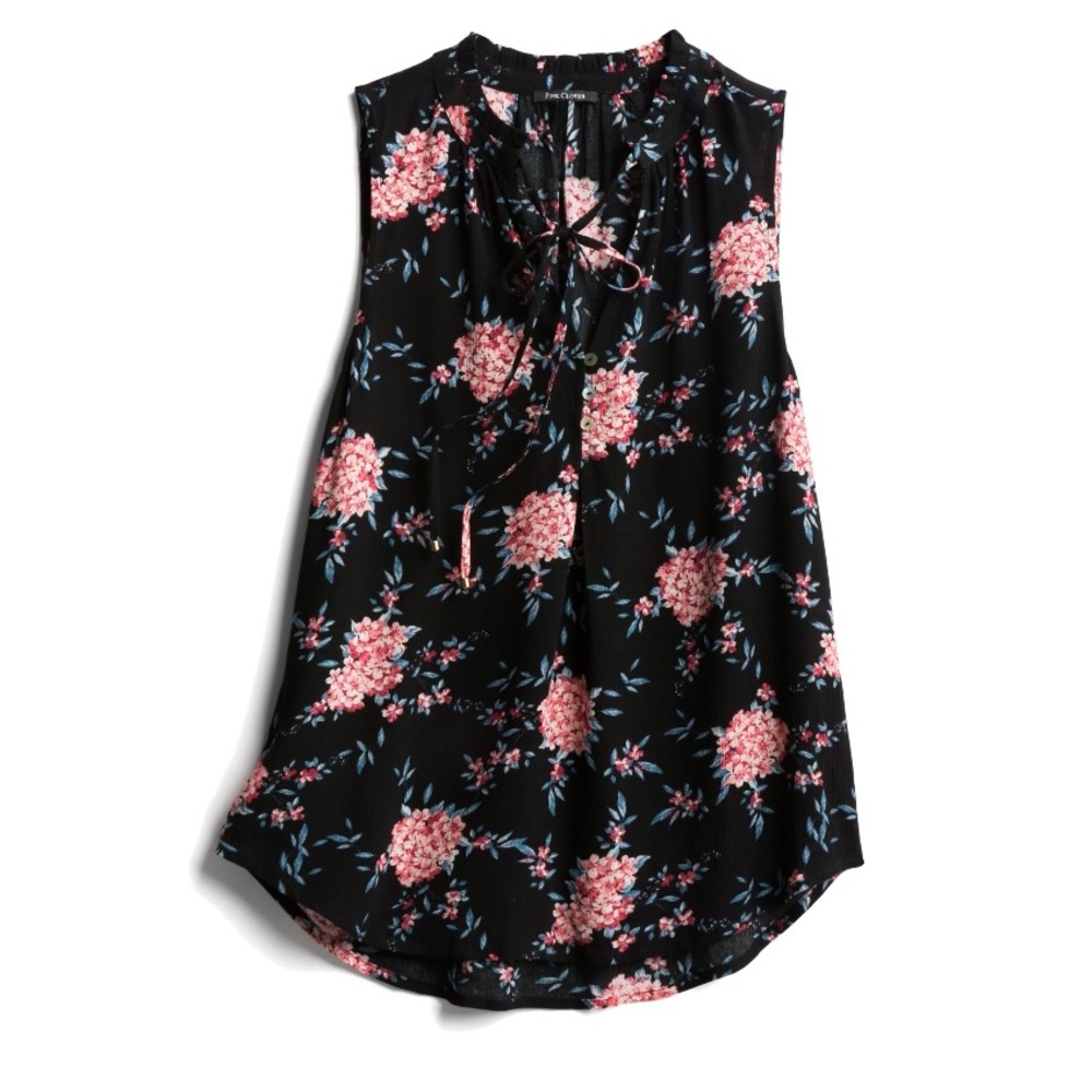 Pink Clover Tie Neck Sleeveless Top - Stitchfix